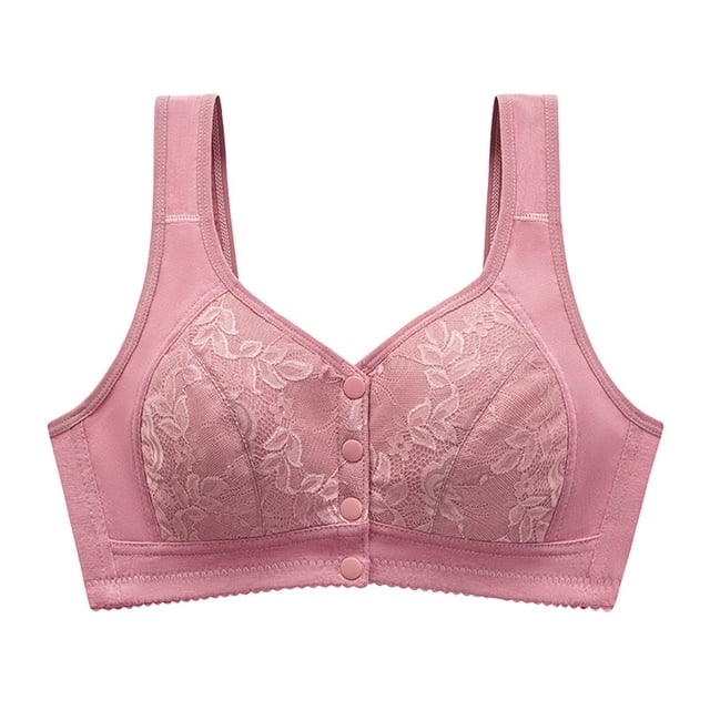 Bigersell Front Close Sports Bras for Women Daisy Bras Front Closure Bras for Older Women Bras for Older Women Front Closure Bra Front Closure R-12-Pink-A XL