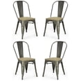 thumbnail image 1 of Chaise de salle à manger Tolix Roch en métal, ensemble de 4 chaises en métal, 1 of 5