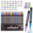 thumbnail image 1 of ZXNWN Double Line Outline Pen Set Glitter Gel Pens for Adult Coloring Books DIY Crafts 36pc Set D, 1 of 9