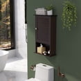 thumbnail image 4 of Gymax Armoire de Rangement Murale pour Salle de Bain à Porte Simple avec Tablette à Hauteur Réglable, 4 of 10