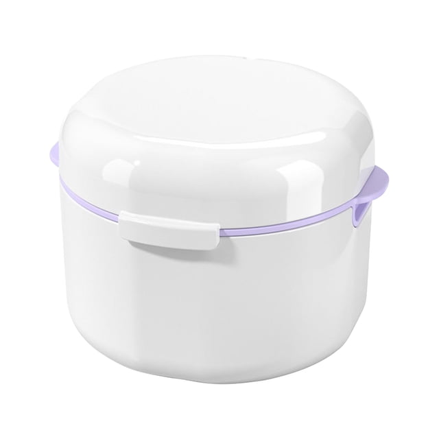 Boovnll Home Storage, Portable Double-Layer Sleeve Storage Box with Cover, Hollow Drainage Denture Cleaning Box, Tool Box, Sleeve Box, Storage, Storage and Organization, Organization and Storage