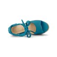 thumbnail image 4 of BLISSFUL STEP Sandales Espadrilles pour Femmes à Lacets avec Bride à la Cheville Sarcelle (Taille 8,5), 4 of 7