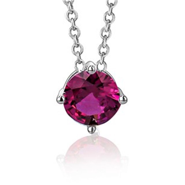 Pendentif Collier Solitaire Flottant en Argent Sterling pour Filles Pierre de Naissance Simulée Juillet