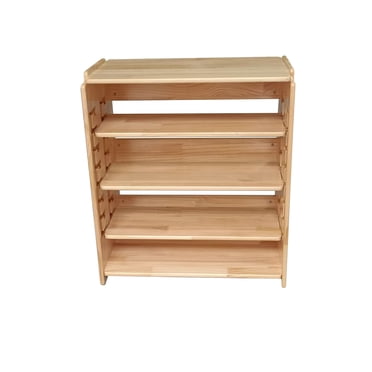 Toytexx Adjustable Wooden Shelf Organizer, 5-Tier Rack with Movable Shelves, 60x52.4x30cm Storage Unit for Kitchen, Entryway, Living Room, Office