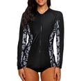 thumbnail image 3 of Charmo Maillot Dermoprotecteur à Fermeture Éclair devant pour Femmes, Haut Maillot Dermoprotecteur à Manches Longues, Chandail de Bain de Protection Solaire, 3 of 7