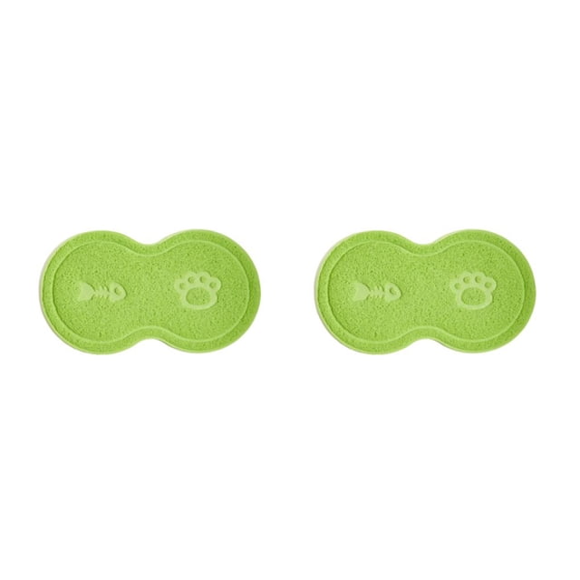 Decodeary Durable And Long-lasting Cat Litter Mat Cute And Practical Pet Accessory Green 2Set
