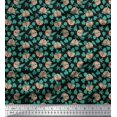 thumbnail image 1 of Soimoi Poly Georgette Fabric Leaves & Owl Cartoon Printed Craft Fabric by The Yard 42 Inch Wide, 1 of 3