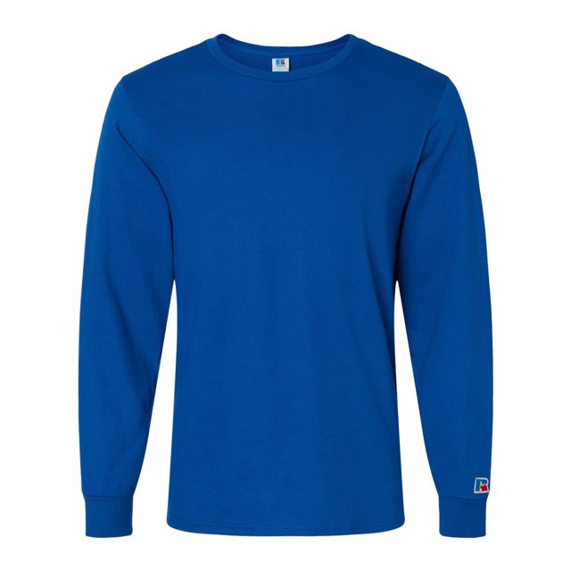 Russell Athletic T-Shirt à Manches Longues Peigné pour Hommes, P, Royal