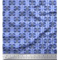 thumbnail image 1 of Soimoi Bleu Poly Georgette Tissu Filigrane Damassé Tissu de Couture Yard 52 Pouces de Large, 1 of 3