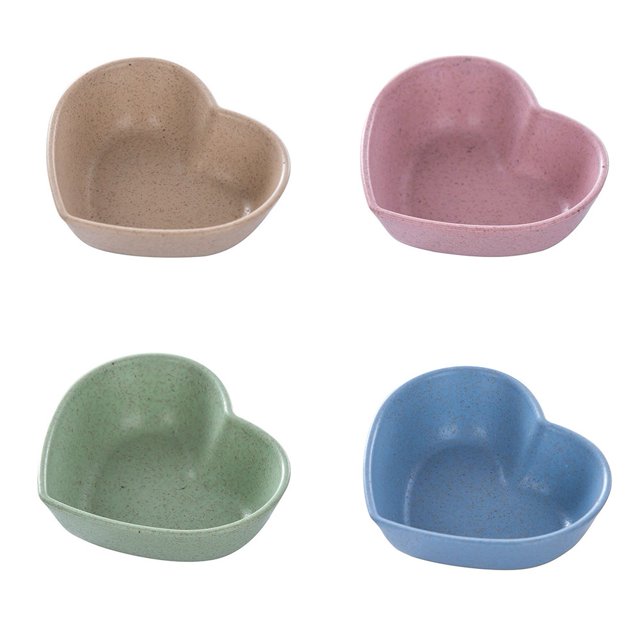 Set Of 4 Small Mini Straw Dipping Dishes Dip Bowls Sauce Dish Condiment