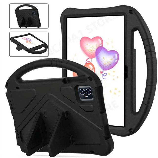 For Teclast M50HD M50 Pro HD 2023 10.1" Tablet PC Case Kids Safety Shockproof EVA Foam Portable Cover with Rear Kickstand Case only-BK Teclast M50 Pro