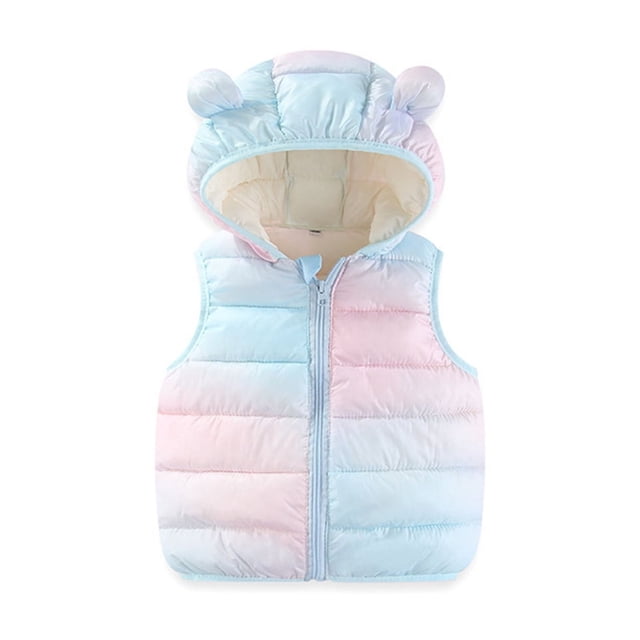 Girls And Toddlers Lightweight Packable Vest Windproof Warm Outdoor Jacket For Kids
