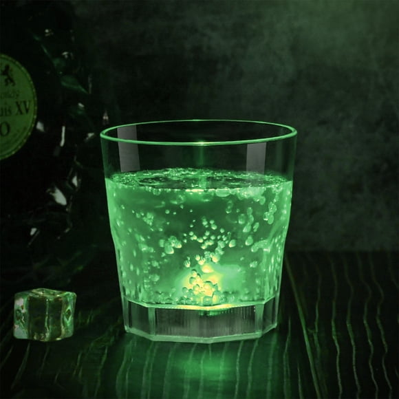 LED Light Up Drinking Glass | 12 oz Acrylic Tumbler | 8 Selectable Flashing Color Modes | Durable Food-Safe Recyclable Plastic | Easy Battery Replacement | Red, Blue, Yellow, Orange, Purple, Green