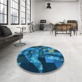 thumbnail image 4 of Ahgly Company Machine Washable Indoor Rectangle Transitional Deep Sky Blue Area Rugs, 2' x 5', 4 of 7