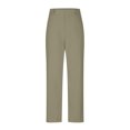 thumbnail image 3 of Dealovy Dress Pants Women Work Skinny Straight-Leg Trousers Solid Color Mid Rise Office Ankle Length Trousers, 3 of 5