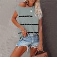 thumbnail image 4 of Fridja Hauts Décontractés Sans Manches à Col Rond Imprimés pour Femmes avec Poches T-shirt Blouse, 4 of 5
