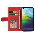 thumbnail image 2 of Étui pour Motorola Moto G9 Power Portefeuille en Cuir Livre à Rabat Folio Support Vue Couverture - Rouge, 2 of 5