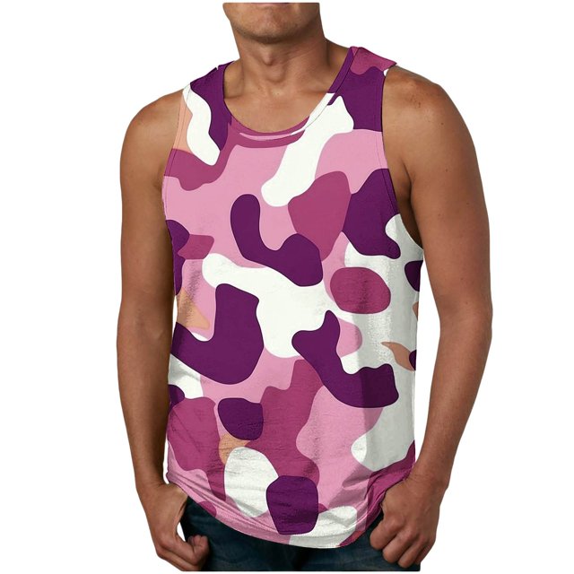 Weiqiqre Débardeurs à Col en V pour Hommes Amusants d'Été Débardeurs à Col en V Sans Manches T-Shirts Graphiques à Col Rond