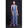thumbnail image 4 of Bimba Robe Longue de Soirée Imprimée pour Femmes, Col Rond, Fentes Latérales, Grande Taille, 4 of 6
