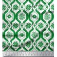 thumbnail image 1 of Soimoi Green Modal Satin Fabric Floral Damask Printed Fabric 1 Yard 42 Inch Wide, 1 of 3