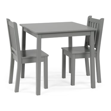 Humble Crew Kids Table and Chair Set (2 Chairs Included), Grey