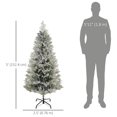 thumbnail image 3 of HOMCOM Sapin de Noël Artificiel Mince Floqué avec Extrémités de Branches Réalistes, 3 of 10