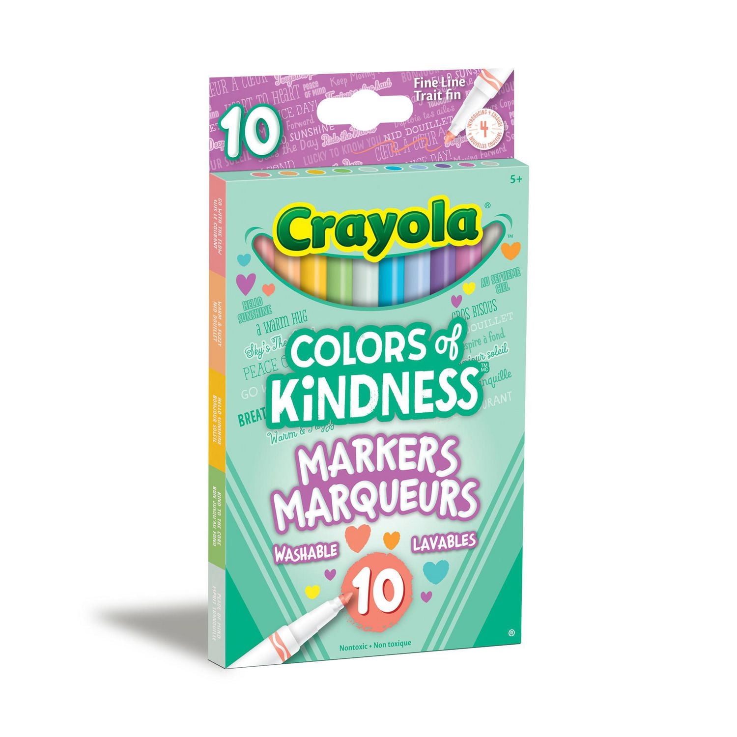 Crayola Colors of Kindness Fine Line Markers, 10 Count