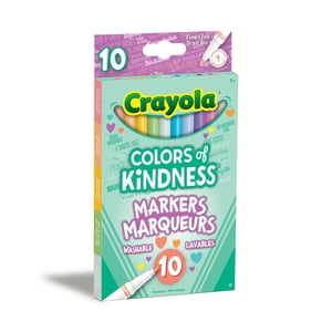 Crayola Colors of Kindness Fine Line Markers, 10 Count
