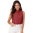 thumbnail image 1 of INSPIRE CHIC Chemise Sans Manches à Col Pointu à Simple Boutonnage pour Femme, 1 of 6