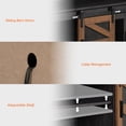 thumbnail image 4 of WAMPAT Farmhouse TV Stand, 65 Inch TV Compatible, Entertainment Center, Sliding Barn Doors, Mesh Doors, Tall Media Console, Open Storage Space, Living Room Furniture, Black & Brown, 4 of 8