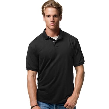 Hanes 054X Polo Jersey Comfortblend Ecosmart pour Adulte, Noir, 3x