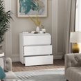 thumbnail image 5 of OXYLIFE Commode Blanche à 3 Tiroirs, Commode en Bois Armoire Verticale Organisateur de Rangement pour Chambre, Salon, Couloir, 5 of 5