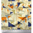 thumbnail image 1 of Soimoi Velvet Fabric Dot,Branches & Triangle Geometric Print Fabric by The Yard 58 Inch Wide, 1 of 3