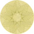 thumbnail image 1 of Ahgly Company Machine Washable Indoor Round Transitional Sun Yellow Area Rugs, 3' Round, 1 of 7