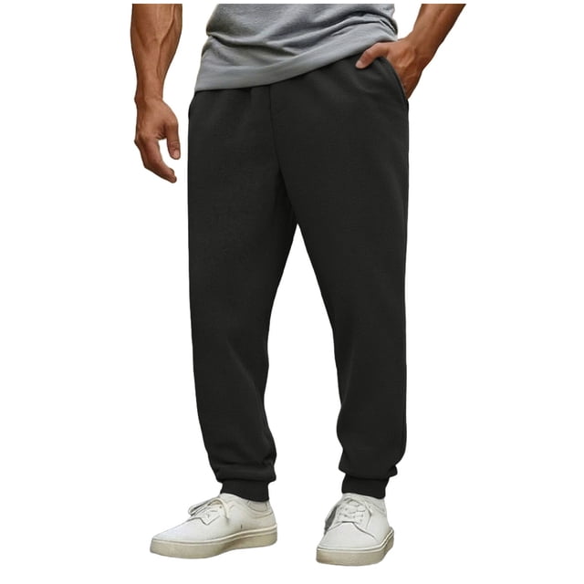 LIaqionyy Men's Sweatpants Cotton Comfortable Elastic Bottom Drawstring Waist Sweatpant for Men Exercise Jogger