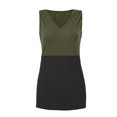 thumbnail image 4 of Fridja Womens Casual Loose Color Matching Button V-neck SleevelessTops Blouses Vests, 4 of 6