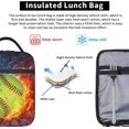 thumbnail image 4 of Baseball Softball On Fire And Water Lunch Box For ,Reusable Insulated Lunch Bag Thermal Lunch Kit Soft Cooler Lunch Tote Bag For Men Women Work Picnic, 4 of 7