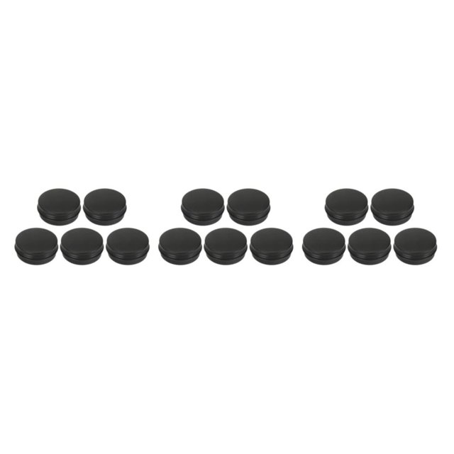 Transemion 5pcs Empty Aluminum Jars Cosmetic Screw Balm Lip Lid Cans Containers Black 20ml 3Set