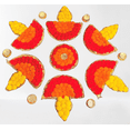 thumbnail image 1 of 13 Pcs Diya Shaped Pom Pom Rangoli Set for Diwali and Indian Festivities, 1 of 2