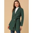 thumbnail image 2 of INSPIRE CHIC Manteau Trench Long pour Femme, Mignon, à Col Rabattu, à Simple Boutonnage, avec Ceinture, 2 of 6
