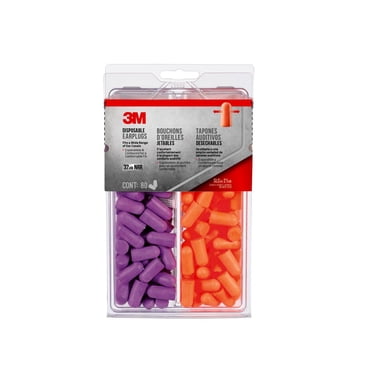 Bouchons d'oreilles jetables 3M(MC) 92059H80-DC, 32 dB NRR, Violet et orange