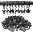 thumbnail image 2 of Meitianfacai 40 Pack Curtain Rings with Clips Hooks, Hat Clothes Clips,Black Drapery Clips with Rings Stainless Steel Metal 1.5 inch Curtain Hangers Clips, Fits Diameter 1.2 inch Rod, 2 of 6