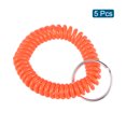 thumbnail image 3 of Unique Bargains Porte-Clés Spirale Extensible en Plastique à Ressorts de Poignet, Orange, Lot de 5, 3 of 5