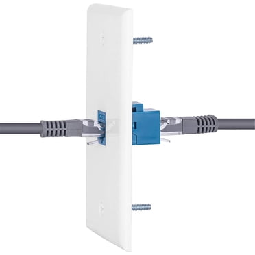 4 Packs Ethernet Coax Wall Plate Outlet with 1 Cat6 Port and 1 Gold-Plated Coax F Type Port RJ45 Wall Plates