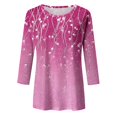 thumbnail image 4 of Hauts d'Été pour Femmes Imprimé Décontracté à Sequins Col Rond Manches Longues T-Shirts pour Femmes Rose Vif TG, 4 of 4