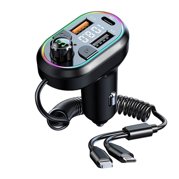 Kieccall Dual-Port Bluetooth 5.0 FM Transmitter For Car - USB Charging Adapter With MP3 Player & Hands-Free Calling, All-In-One In-Car Convenience