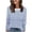 Blue, variant on WRKEKC Long Sleeve Shirts for Women Striped Printed Crew Neck Pullover Top Womens Versatile Crew Neck Shirt for Everyday Casual Wear