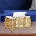 thumbnail image 2 of Elegant Tissue Box Holder Organizer Napkin storage Car Tissue Dispenser for Office Home Golden, 2 of 8