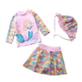 thumbnail image 1 of Baby/Toddler Girls Mermaid Swimsuit Rashguard Set Long Sleeve UPF 50+ ,CM25-16BT Size 6T, 1 of 5