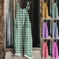 thumbnail image 1 of FRSASU Combinaison Sans Manches pour Femmes, Salopette Bohème à Carreaux, Décontractée, Confortable, Douce, Salopette Mode Rouge 10 (TG), 1 of 5